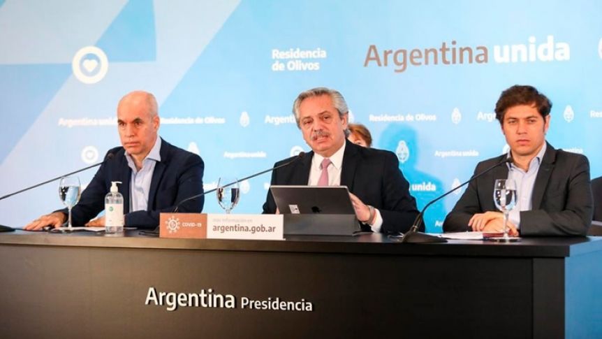 Con eje en la responsabilidad social, Alberto, Kicillof y Larreta anuncian la continuidad del aislamiento