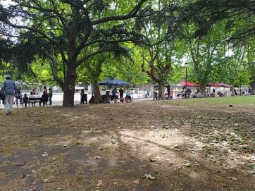 Amplio despliegue policial frente al Palacio Municipal por protesta de 12 choripaneros