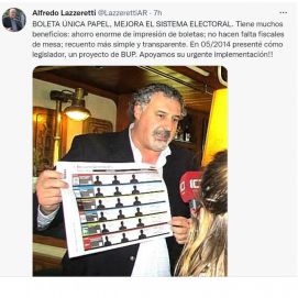 Boleta Única de Papel: apoyo del rector Alfredo Lazzaretti