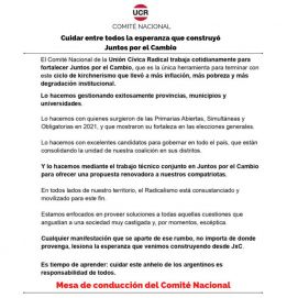 La UCR se desmarca de Manes y privilegia la unidad de Juntos