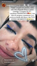 La emoción de María Becerra al ver que dos fans se comprometieron durante su concierto