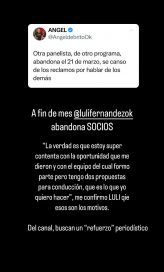 La inesperada renuncia de una panelista de Socios del Espectáculo