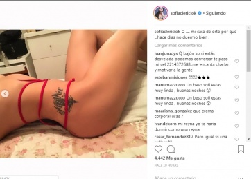 Con un hilo rojo, Sofía Clerici incendió Instagram