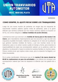 Se confirmó el paro de colectivos para este martes 5 de marzo en la ciudad