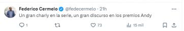 Andy Chango brindó un discurso en los Premios Platino y fue contundente contra Milei