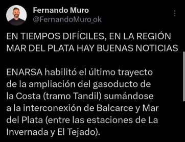 Ampliación del Gasoducto de la Costa: “Este es un paso muy importante para el abastecimiento de gas en la región”