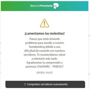 Otra vez sopa: Banco Provincia sigue sin home banking y complica a los usuarios