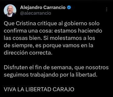 Carrancio y Giri arremeten contra Cristina