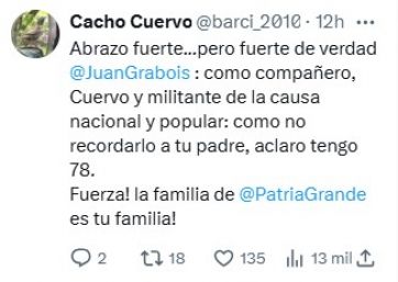 Murió el histórico militante peronista Roberto Grabois