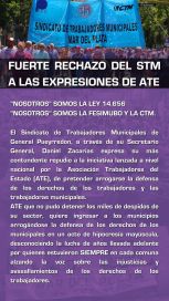 Fuerte rechazo del STM a las expresiones de ATE