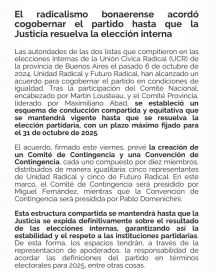 UCR: acuerdo por el Comité Provincia y un doble comando para la transición
